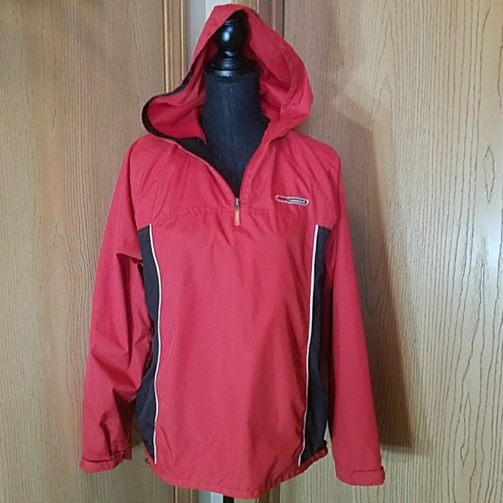 Reebok Vintage Red Hooded Pullover Windbreaker